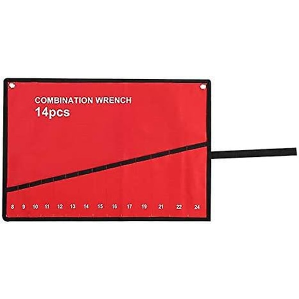 Multi Pocket Roll Up verktygsnyckel, verktygsförvaringsväska för verktygsväskor, påse Justerbar skiftnyckelpåse organizer (14 fickor)