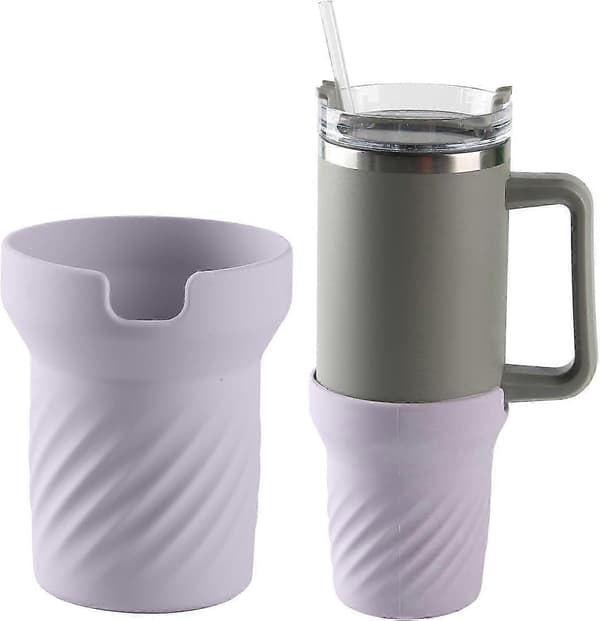 Mugg Silikon Muggskydd Lämpligt för Stanley Muggskydd Bilmugg Ismästarmugg Skyddsfodral Stanleys Silikon Muggskydd 30 Oz Gray Cup Bottom Set