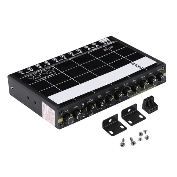 7-bands bilstereo grafisk equalizer med 3,5 mm aux-ingång och kontrollknapp