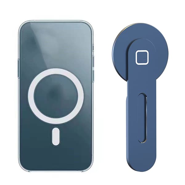 Magnetisk telefonholder til bærbar computer til iPhone 12 13 Aluminiumlegering Sidemontering Stærk magnetisk kraft Blå