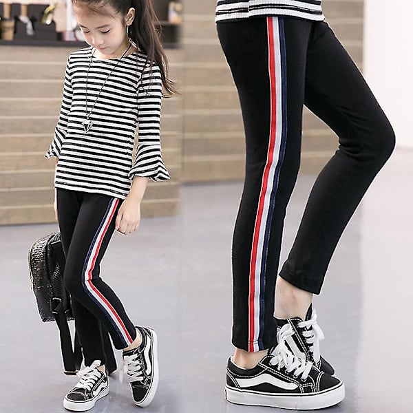 1-14 år Piger Leggings Bukser Skinny Stripe Løbebukser 1-2 Years