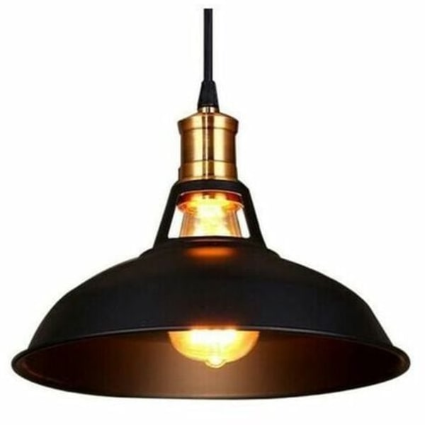 E27 Justerbar Metal Shade Anheng Lysekrone for soverom Bar Svart - Svart