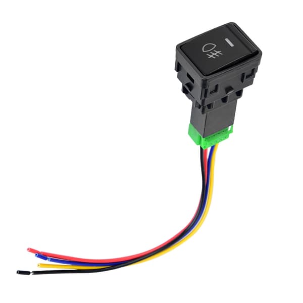 4-polet 12V LED Trykknappbryter med Indikatorlys