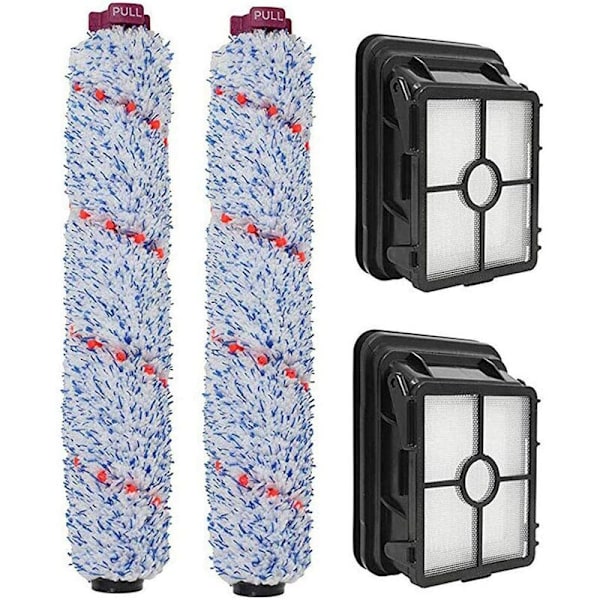Blå bomullsvalsebørste*2, firkantet filter*2 støvsugertilbehør