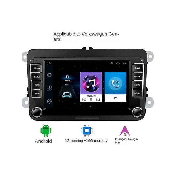 Bilradio 7-tommer 1g + 16g For / Seter Golf Multimediaspiller Black