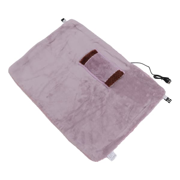USB Heated Flannel Blanket 5V Low Voltage Safe Multifunctional Home Office Warm Shawl Rose Red