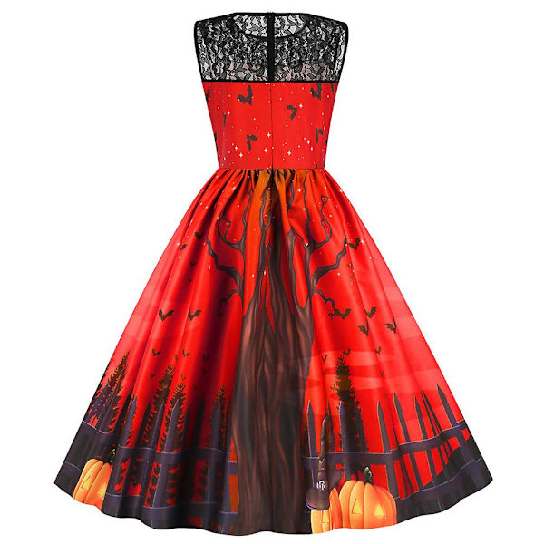 Naisten hihaton halloween- print A-linjainen hame L JY15347