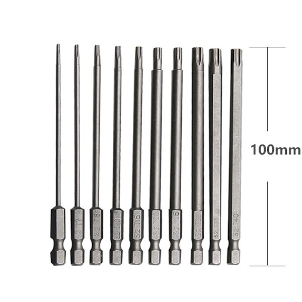 10 kpl kromivanadiumiseoksesta terästä pitkä Torx-terä 75mm pitkä ruosteenkestävä ruuvitaltan set ruuvitaltan sähköporaan