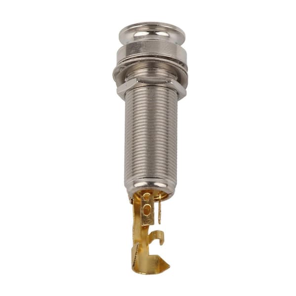 Kobber Stereo End Pin Jack-stik til elektrisk guitar Ukulele Pickup Sølv Guld