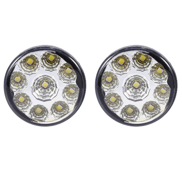 2X Bil Hvit 9 SMD LED Kjørelys DRL Tåkelys Frontlyspærer
