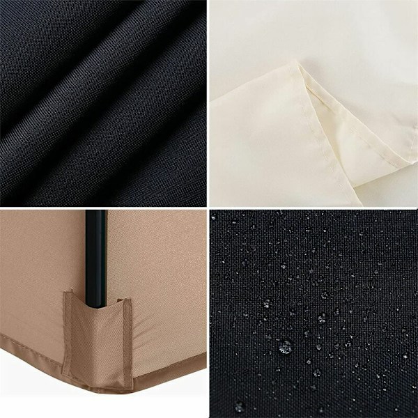 Aurinkovarjon cover - 6 kylkiluuta - 3M - Vedenpitävä - Ultraviolettisäteily - Vaihtokangas (3M / 9,8Ft,Khaki),