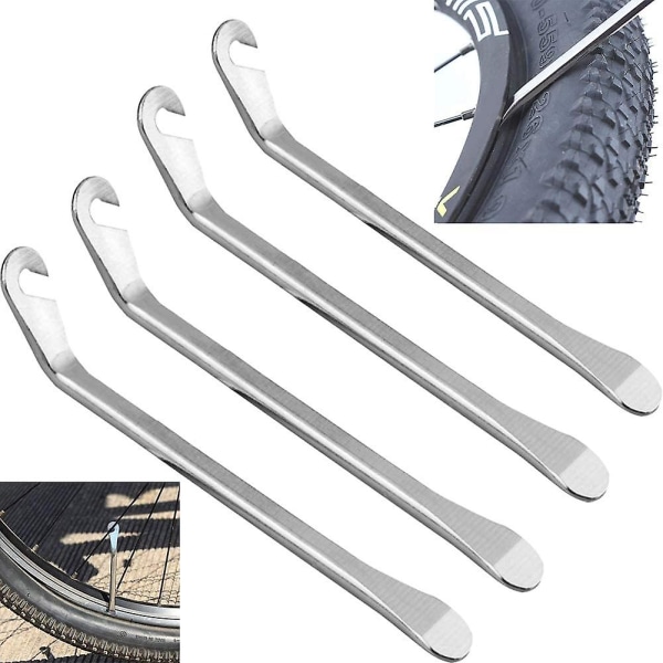 4 stk Metalgreb Dækgreb Skovl Dækgreb Cykeldækværktøj Kroge Dækcykler Metalfjernelsesværktøj Håndtag Udskiftning af punktering Reparation
