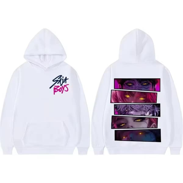 K-Pop hettegenser, høst- og vinterfleeceforet, langermet, løs uformell genser - hvit, størrelse 5-2XL 2XL