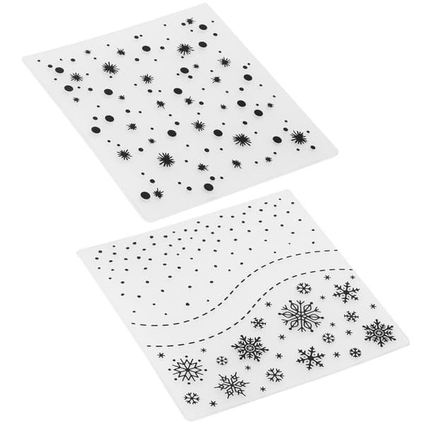 2 stk. Plastpregefolder DIY Kortlaging Papirkunst Scrapbooking Preget mal