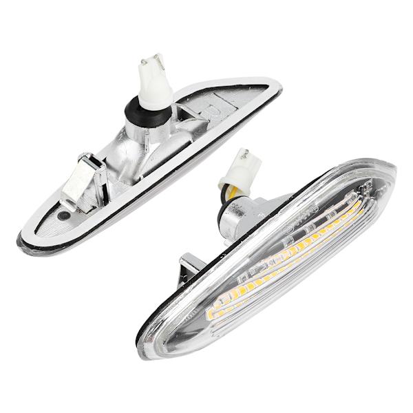 LED Dynamisk Flytende Lys Side Blinklysindikator Par Kompatibel med E90 E91 E92 E93 E60 E87 E82 E46 Hvit