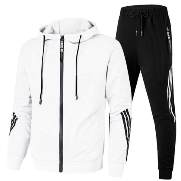 Träningsdräkt för män Athletic Sports Casual Sweatsuit med hel dragkedja XL