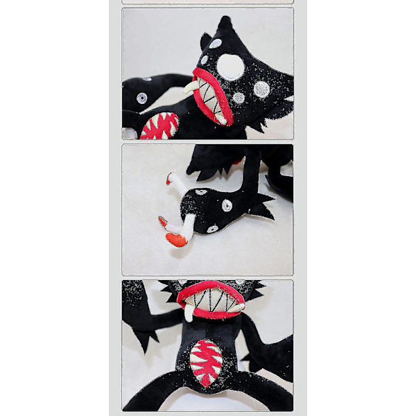 Poppy Playtime 3 Poppy-serien mamma och pappa gosedocka gasmask huva plyschleksak Black spider-33cm