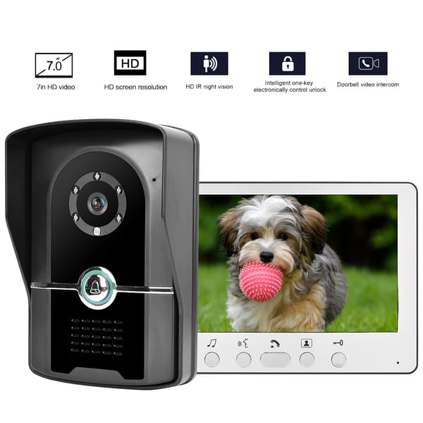 7 tommer TFT LCD Kablet Video Dørtelefon Intercom System IR Nattesyn 110-240V US