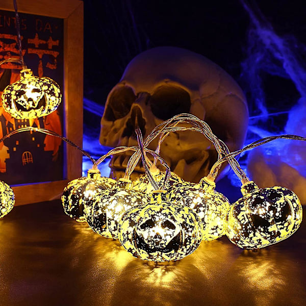 2,5 m, 20 lediä vedenpitävät kurpitsavartaat Halloween-koriste
