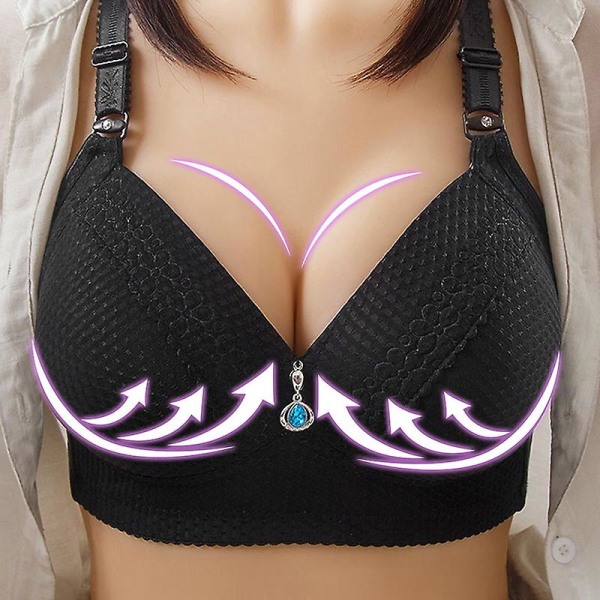 Naisten langattomat Contour-rintaliivit Comfort - Hengittävät Beauty Selkäpehmeät Alusvaatteet Naisten Tytöille Black 105BC