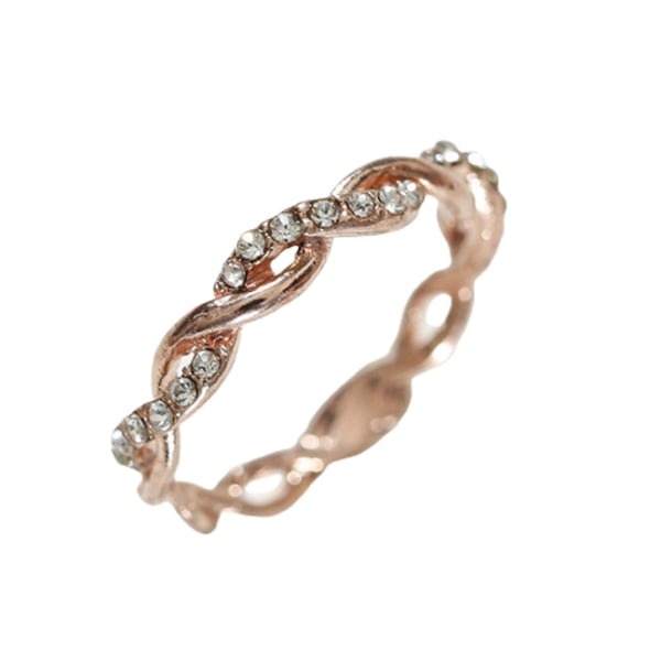 Finger Ring Tyylikäs kulutusta kestävä metalliseos Tukeva rakennusmuodikas sormus naisille Rose Gold US 6