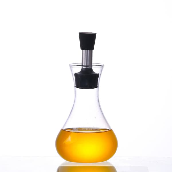 Silikonhetter for vanntett forsegling, elegant moderne olje- og eddikdispenser med dryppretursystem (250 ml)