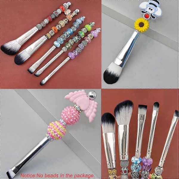 6X Perlebare Sminkekoster Silikonperler DIY Sminkekoster Perlekoster Sett for DIY