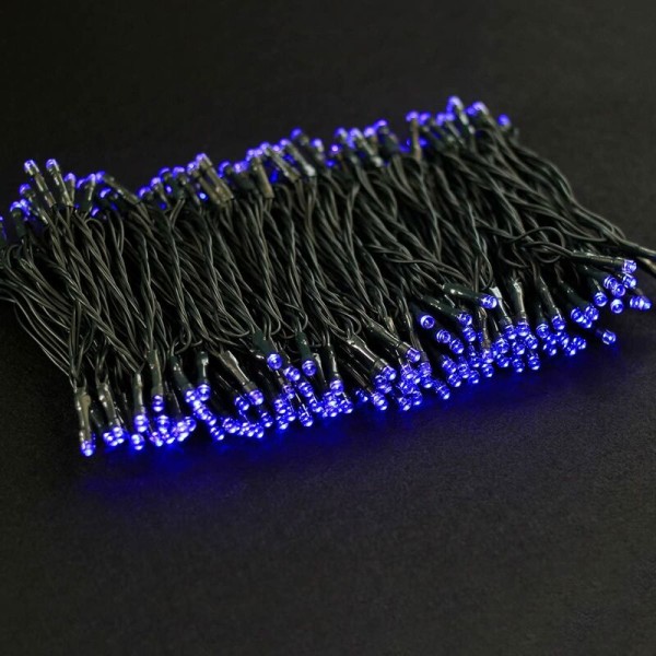 Blått ljus 22 meter 200 lampor, 8 funktioner LED Solar String Lights Star String Lights 8 funktioner
