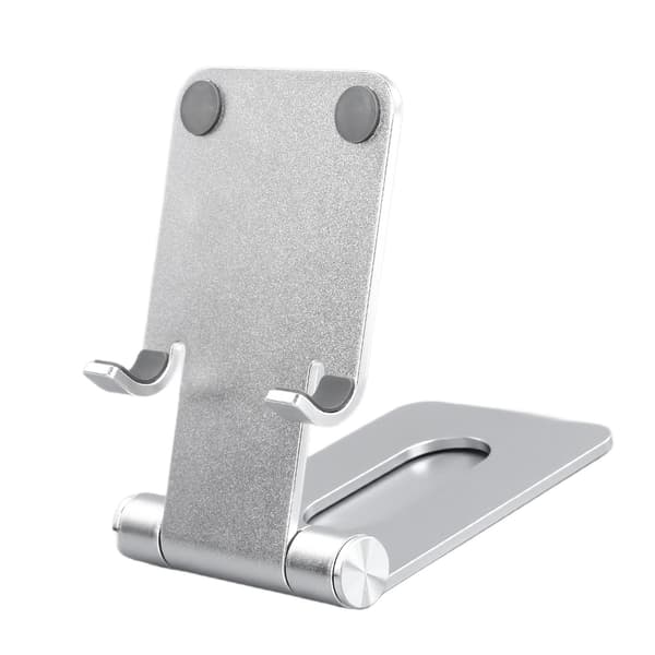 Sammenleggbart telefonstativ i aluminiumslegering, sølv, skrivebordsholder