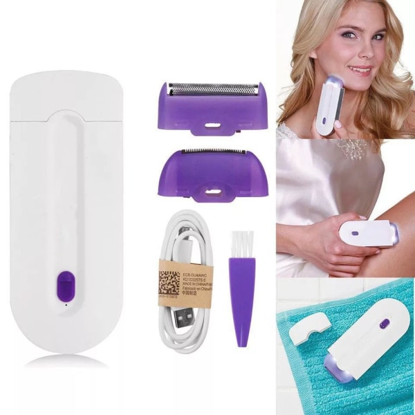 Ansiktsbein for kvinner Smertefri hårfjerningssett Touch Epilator USB A