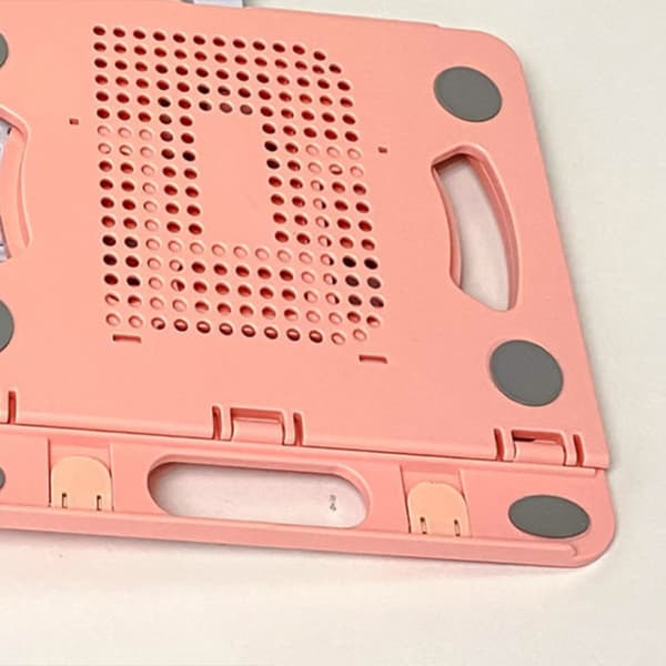 Vikbart 8 växlar justerbart bärbart laptopkylstativ silikon PP ABS hemkontor rosa