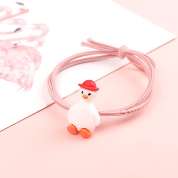 Söt anka litet gummiband Söt handled par armband stil dubbel användning kvinnlig hårnål Mjuk och Red