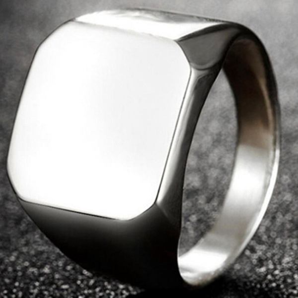 Nattklubb Punk Män Slät Fyrkantig Bred Band Finger Ring Smycken Födelsedagspresent Black US 9