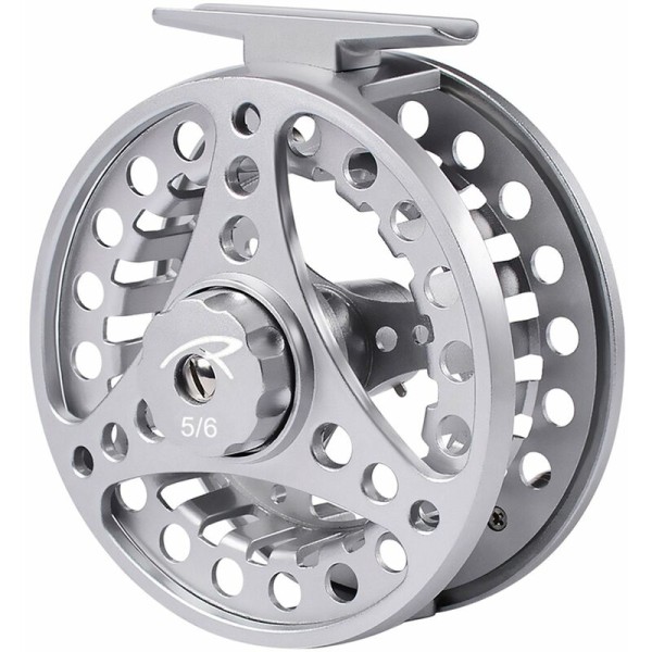 5/6 Silver All Metal Fishing Rulle Flugfiske Rulle All Aluminium Legering Metall Flugfiske Rulle