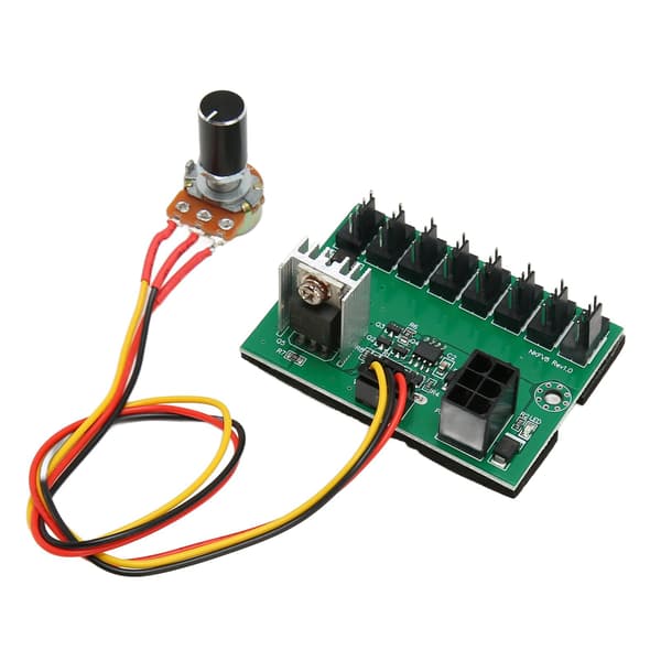 PWM Fläkthubb 8-vägs PC-fläkthastighetskontroller 12V DC 300mm kabel för 2 3 4-stifts PC-fläktar