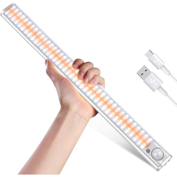 Skaplys 160 LED Skaplys Skapbelysning Bevegelsessensor USB Oppladbar Trinnløs dimming 3 lysmoduser Automat
