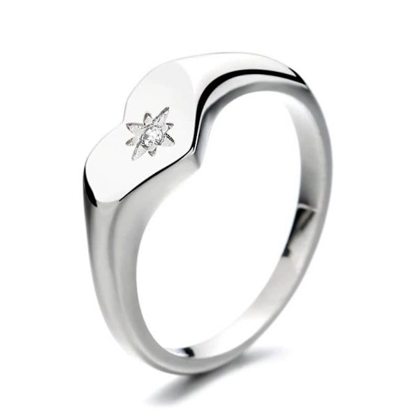 Kvinnor Ring Rhinestone Inlagd Non-blekning Legering Smidig Kärlek Finger Ring För Födelsedag Golden US 10