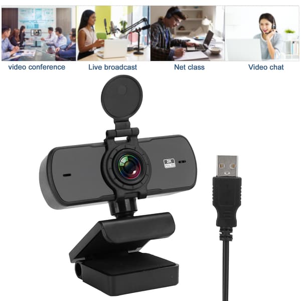 Webcam med mikrofon Live Broadcast USB Computer Camera 2K 1440P HD Tilbehør PPC-05