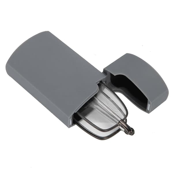 Sammenleggbare briller Unisex Menn Kvinner Rustfritt Stål Eldre Anti-skli Leseglass (+250 Grå)