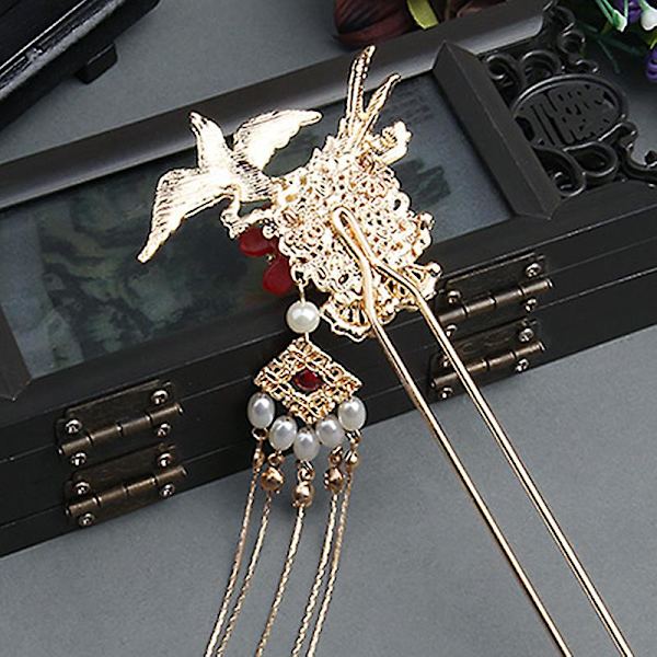 2021 New Hanfu hårnål Daily Wear Pearl Decor Step Shake Flower Shake Lång tofs hårtillbehör