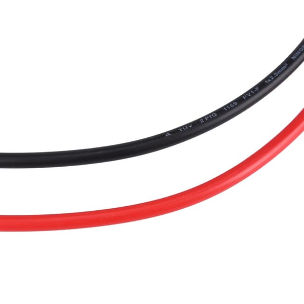 Røde Sorte Solpanel PV Kabel Ledningsstik 2,5 mm Han Hun Par