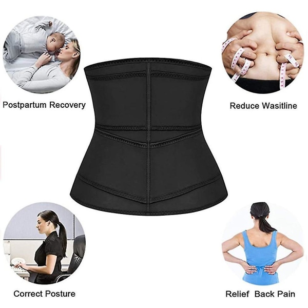 Naisten Muotoiluvaatteet Waist Trainer Belt Sports Body Shaper Black 3XL