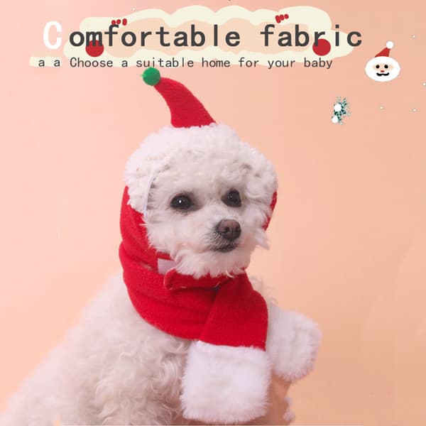 1 sett kreativ julelue til hund Vinterhodeplagg Julefotorekvisitter for valp