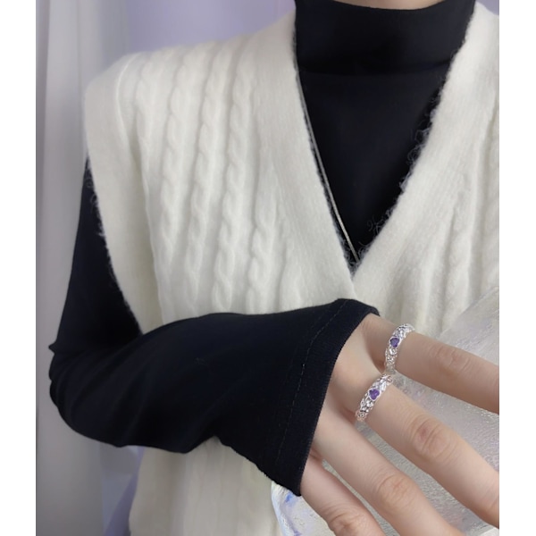 Ring Heart Stud Silver Modesmycken Ac5232