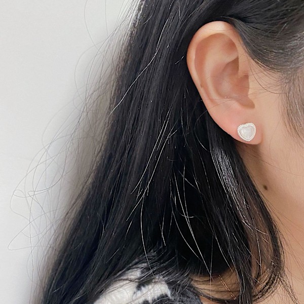 Ørering Heart Stud Sølv modesmykker Ac5417