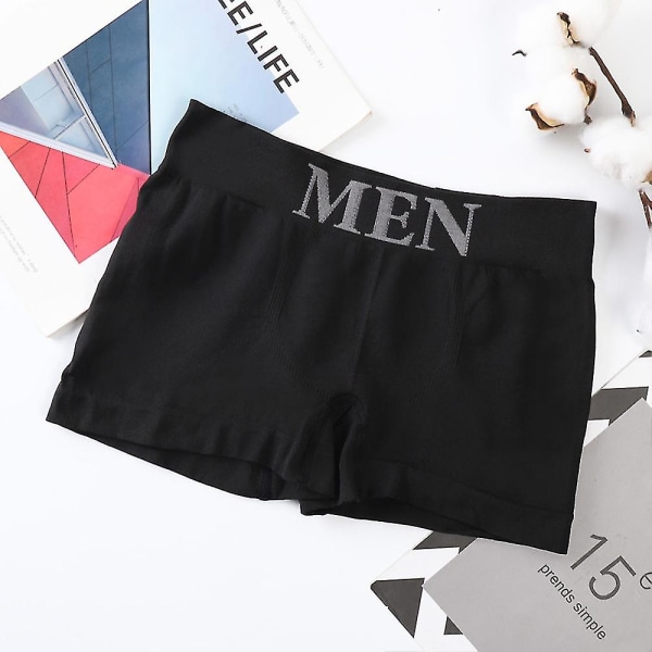 Män Letter Shorts Soft Comfort Underkläder Kalsonger Black