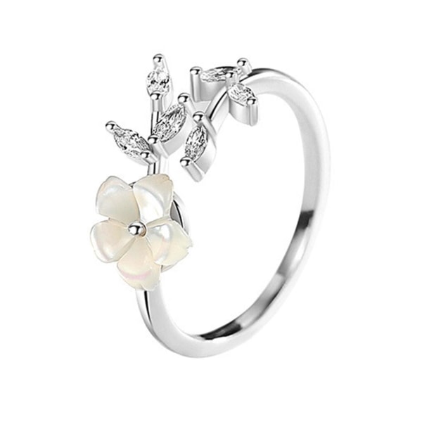 Kvinder Ring Floral Leaf Justerbar åbning Lady Circlet Vielsesring