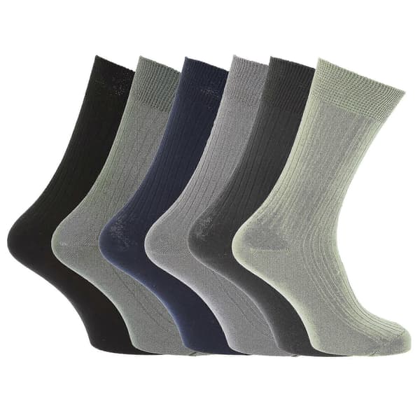 Herrstrumpor 100% Ribbad Bomull Klassisk Modell (6-pack)