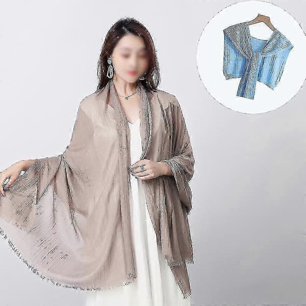 Kashmir Sjal Wrap Aften Sky blue