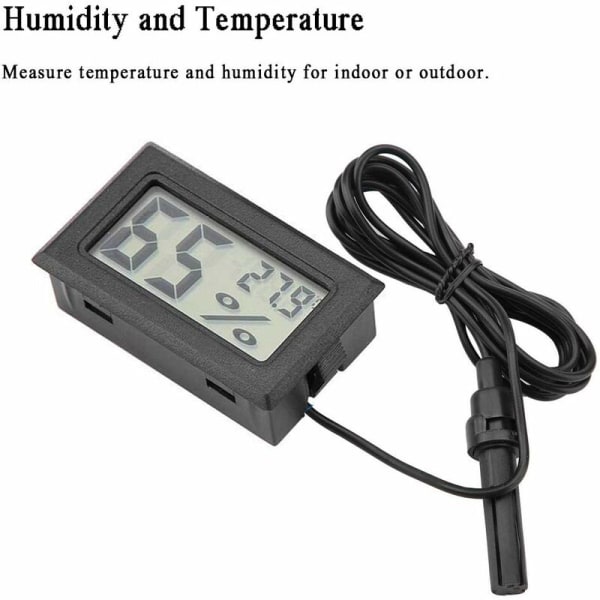 Pakke mini elektronisk digital temperatur- og fuktighetsmålere Innendørs måler termometer Hygrometer LCD-skjerm Fahrenheit